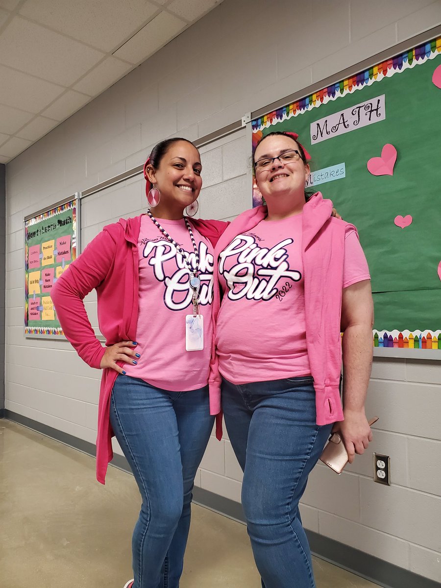 'On Wednesdays we wear Pink.' Math Department rocking out spirit week. 2 more days to spring break. @SAVeteransHS @JudsonISD #dbnl #eetedt #besbs