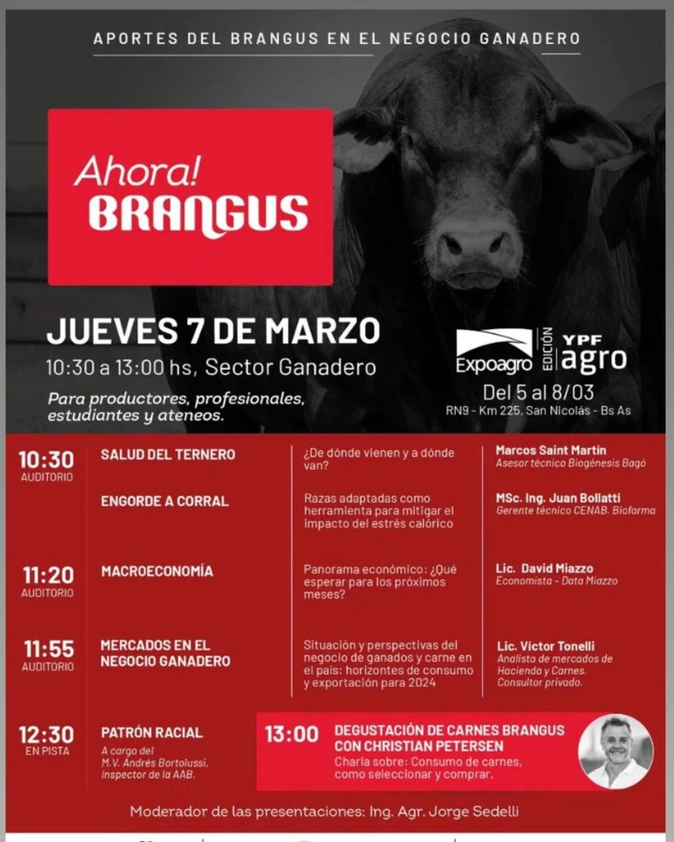 Mañana en <a href="/Expoagrocom/">Expoagro</a> de 10:30 a 13:00 Ahora! <a href="/BrangusArgentin/">Brangus Argentina</a> 

Con DATA Miazzo estaremos hablando de la macro!