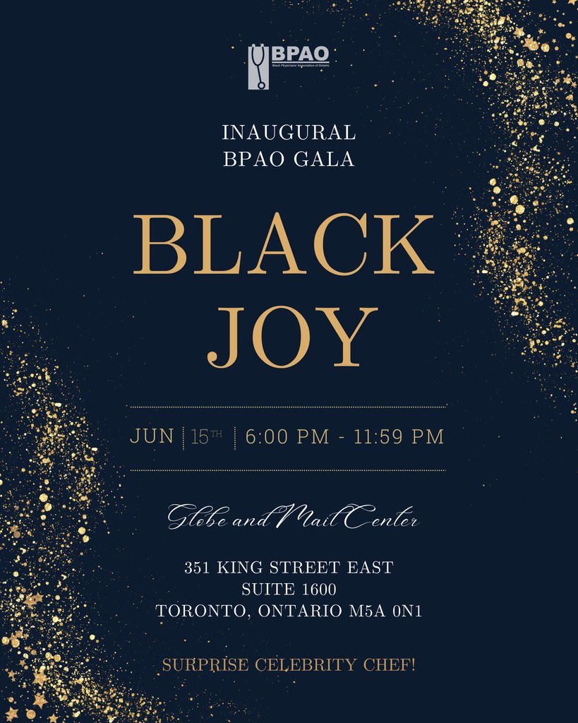 Join us for our inaugural Gala celebrating Black Joy! 🎉 We will honor community champions & feature insights from trailblazers shaping Black history today. 📅June 15, 2024 🕕6:00 pm 📍Globe and Mail Center Grab your early bird tickets now! bpao.glueup.com/event/inaugura… #bpaogala