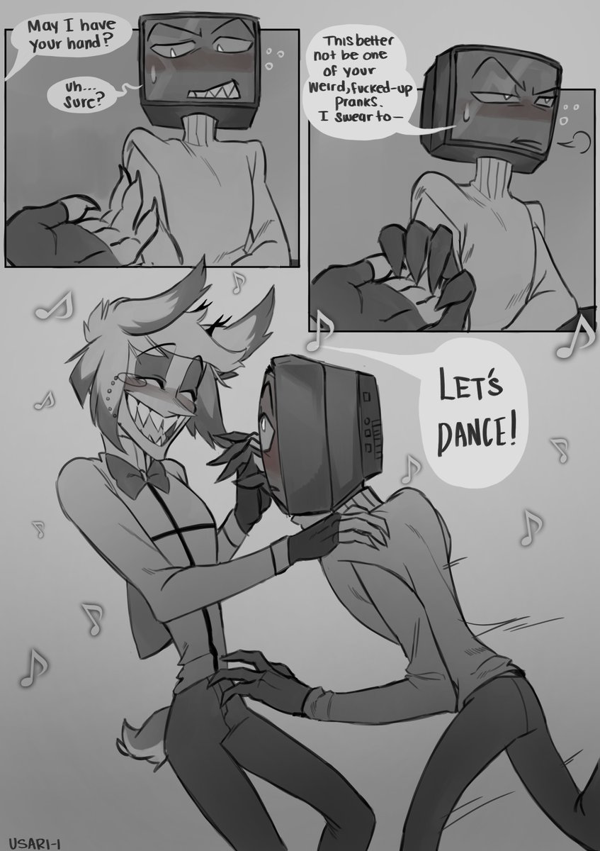 Usari_i's tweet photo. 'Our last dance', a mini radiostatic comic, pages (2/??)
Enjoy!! More pages coming soon!

#HazbinHotel #HazbinHotelAlastor #HazbinHotelVox #RadioStatic #StaticRadio #voxal https://t.co/qo6orWK3Vy