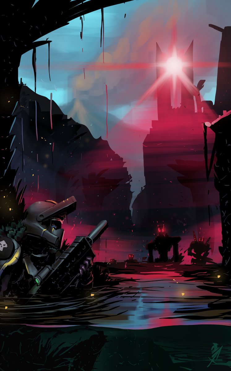 Count_Grimhart's tweet photo. #Helldivers2 #Fanart 
More Specific world art, showcasing the one most popular since release, Malevelon Creek. Here you go troops.

Creeker on the Prowl https://t.co/Ub23cTDogb