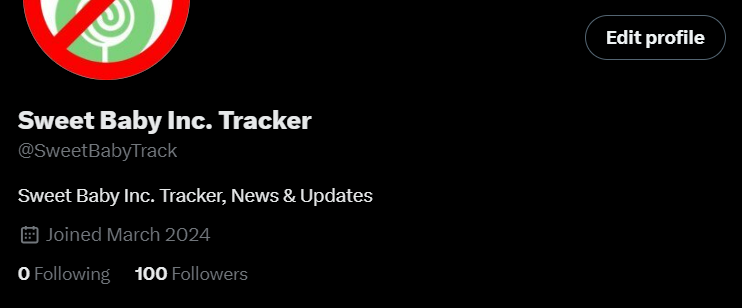 SweetBabyTrack's tweet photo. Thank you everyone for the 100 followers in just 4 days! 

It means a lot and I hope I'll be able to provide quality news, updates and discussion regarding Sweet Baby Inc. and similar topics. https://t.co/5fZxBgNQE5
