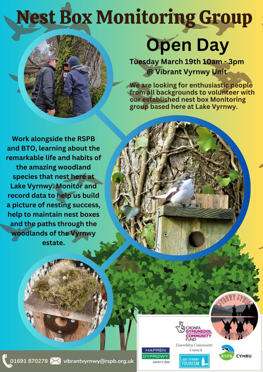 If you'd like to gain hands-on experience collecting valuable data for @_BTO & @RSPBLakeVyrnwy get in touch on the email or DM us direct. #piedfly #nestbox #birdsurvey #birds #citizenscience #volunteerwales #birding #youngbirders #btoyouth #conservation @RSPBCymru @BTO_Cymru