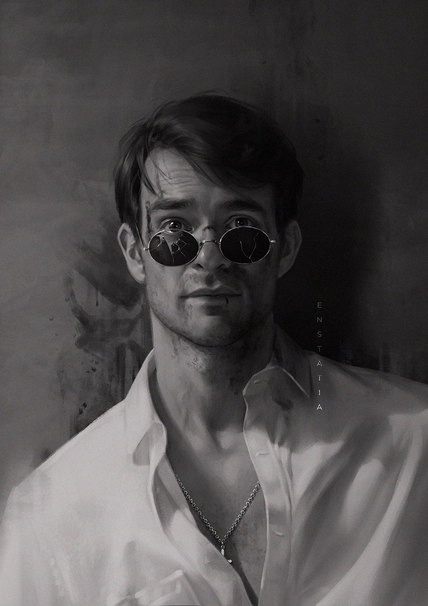 Old portrait of Matt Murdock from 2022, which I initially threw away, but recently found and decided to fix🖤 #daredevil #ArtistOnTwitter #digitalart