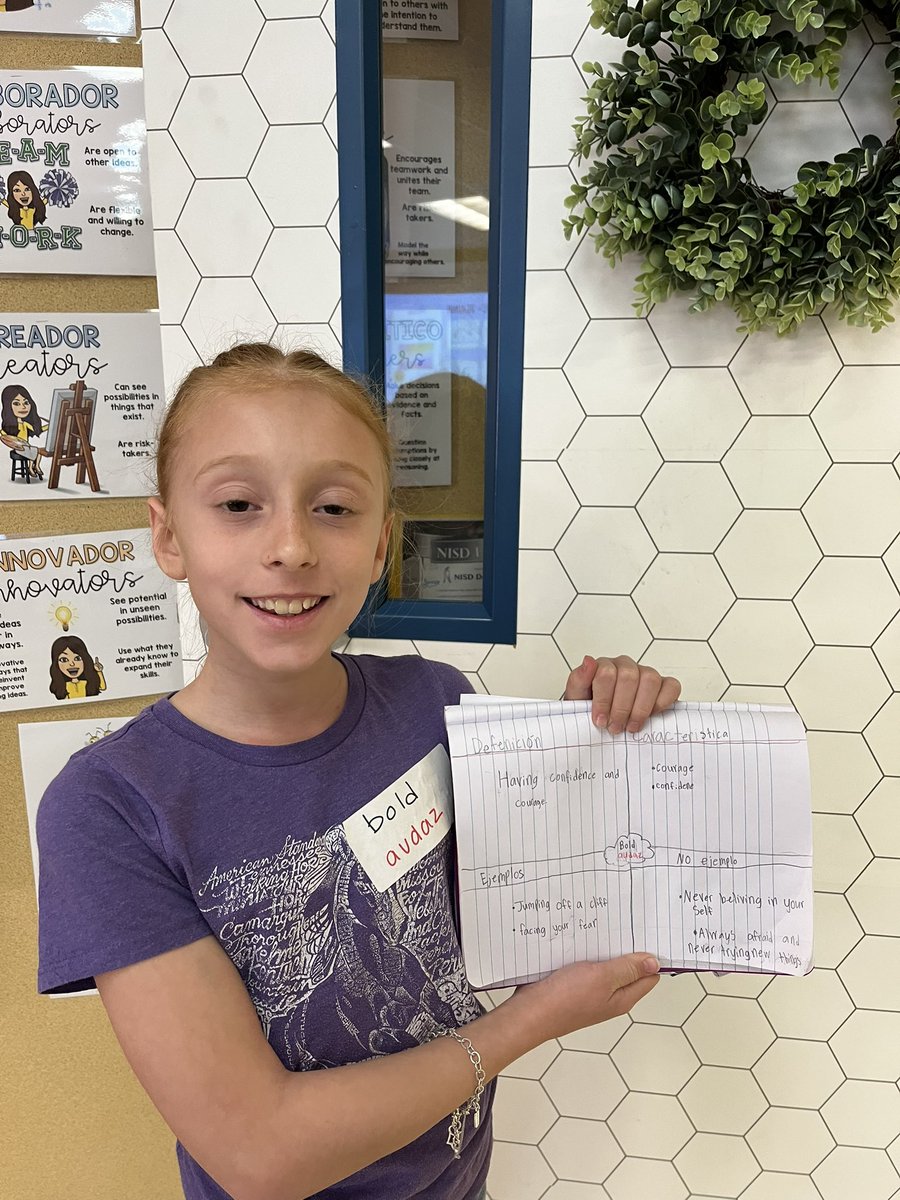 Adaniacsolis's tweet photo. #WordyWednesday for Read Across America week at @NISDEllison! Students enjoyed selecting their special word, and using the Frayer Model to determine the meaning! (My favorite part was when they found out whether it was a cognate or not!) ☺️🥳 https://t.co/KQuzOHybYn