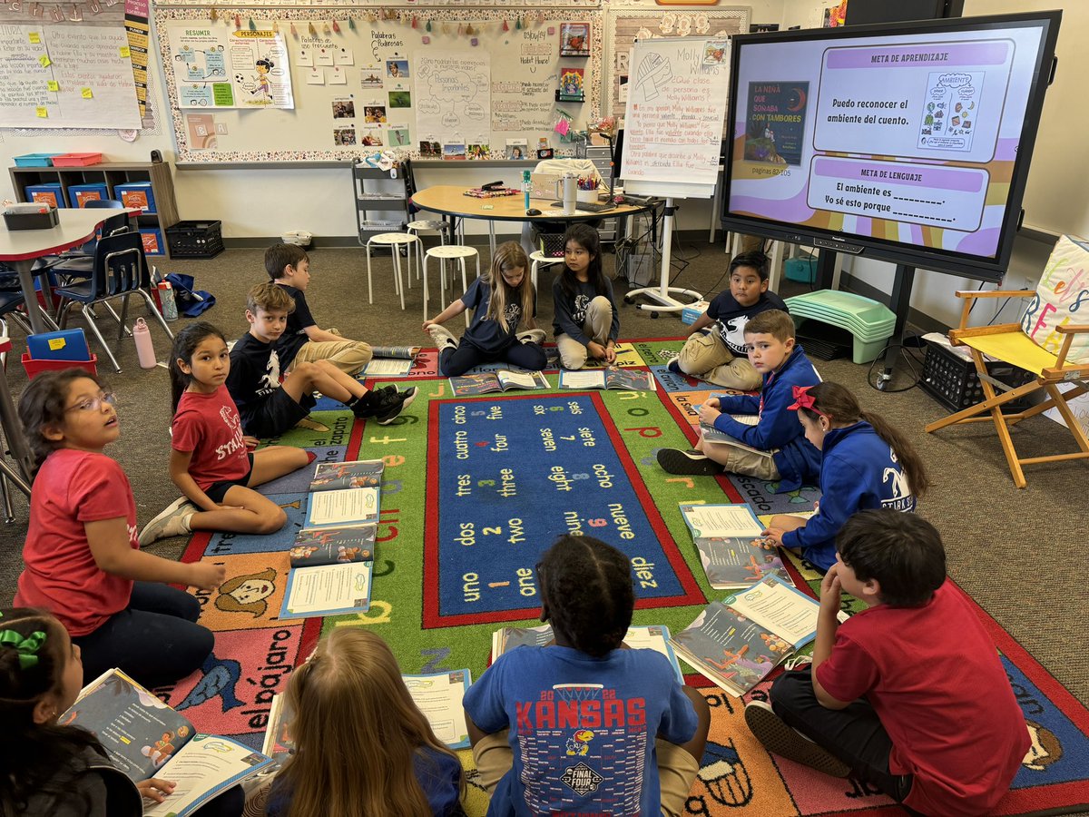 So proud of our grand conversation today! Students were able to talk about the importance of the setting in a story.