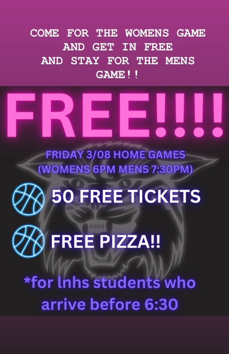 ‼️Wildcat Nation‼️ Come out and support both of our basketball teams this Friday in the Elite 8! @LNHS_Athletics @LKNAthletics @Oceanprose @BallHerHoopsCLT @Gm4Sports