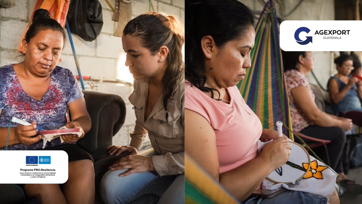 AlianzasAG's tweet photo. Mujeres de Plan del Jocote, Chiquimula, continúan perfeccionando sus técnicas en bordados con el apoyo de @AGEXPORTGT, a través del Programa #ProResiliencia, financiado por @UEGuatemala y liderado por @WFPGuatemala, en esta ocasión el grupo aprendió la técnica crochet ✅️🧵 https://t.co/1YEuPTY4CX