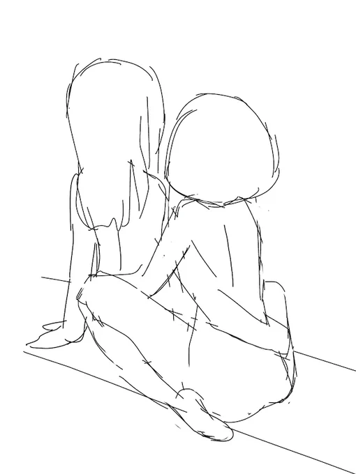 そど子とエリカのイラストで、そど子の左脚はどうなっているかというと、多分こんな感じです😇テキトー 