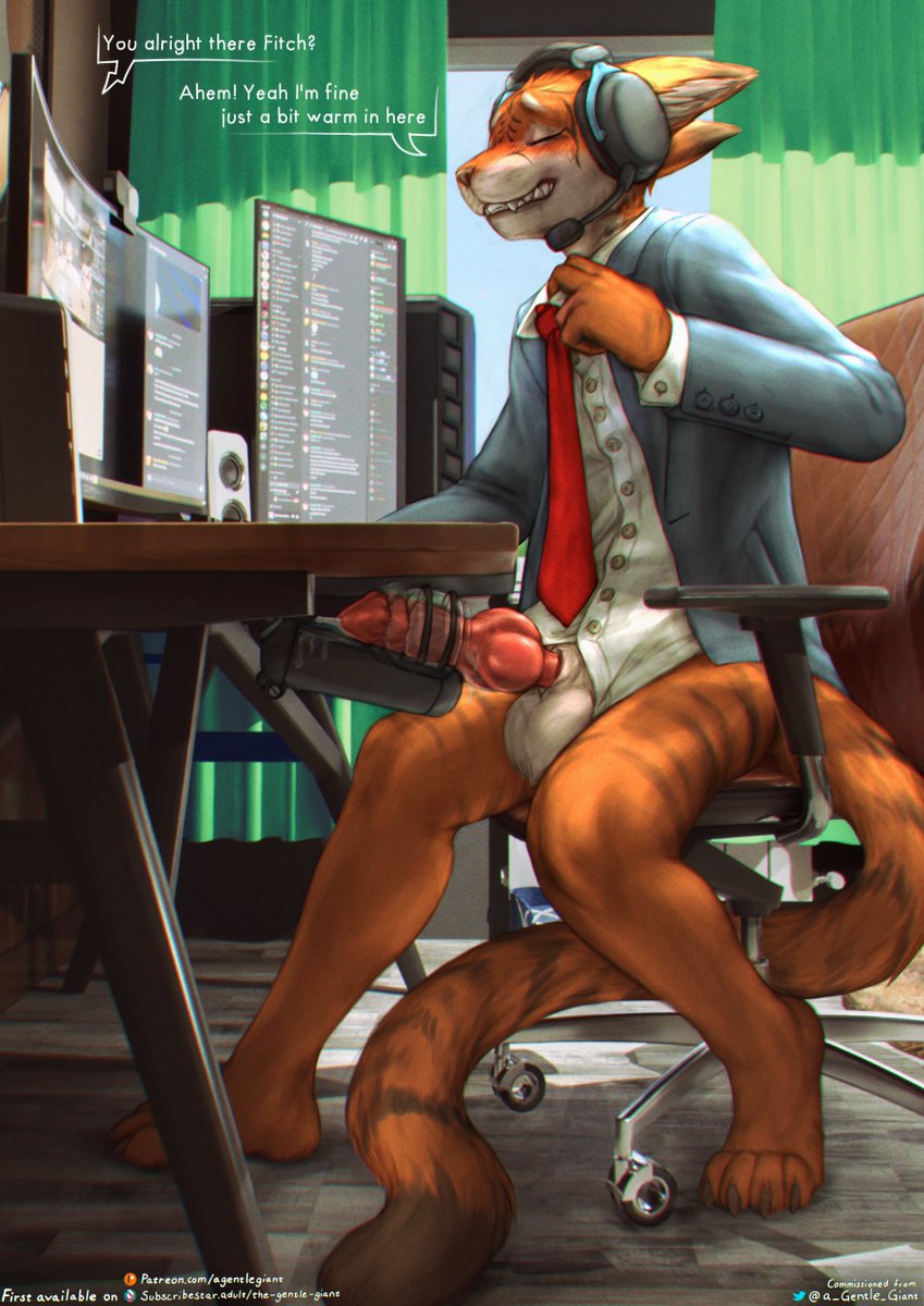 a_Gentle_Giant's tweet photo. Starting to get a bit fidgety on call as the stroker speeds up, oh boi it's going to be hard to keep the poker face with this one.

Commissioned by Anon
#NSFW #furry #stealthsex https://t.co/jgSRIt6f2P