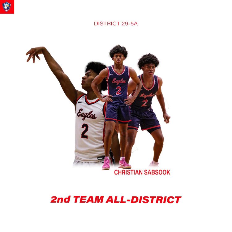 Congratulations to our very own @csabsook2 for being selected District 29-5A Second Team All-District!