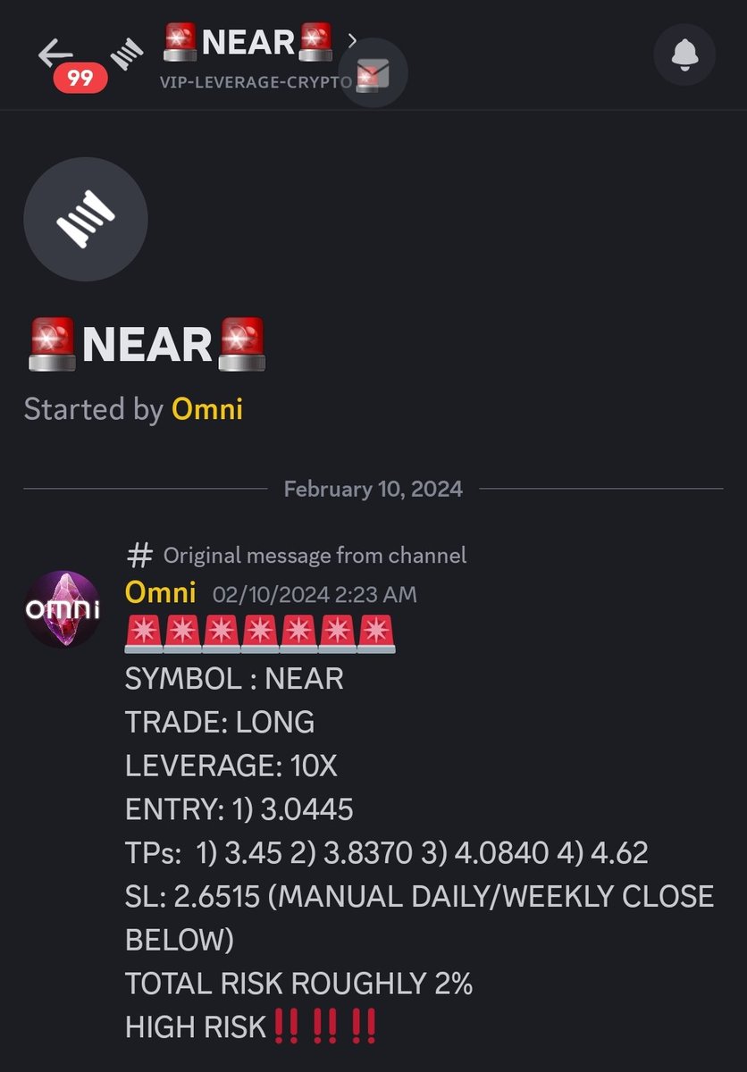 $NEAR 95.36% move given on leverage to my VIP group on discord, I hope you guys didn't fumble this trade hit all our TPs so only small bag remains 👍

DM TO JOIN THE VIP DISCORD ✅️

JOIN THE FREE DISCORD BELOW ⬇️

discord.com/invite/abRmmha…