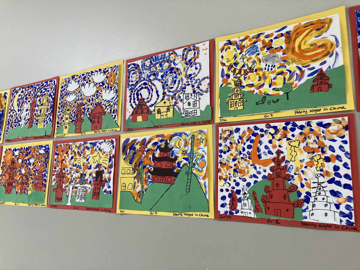 Mike McCue (@mrmccueart) on Twitter photo Starry Night in China! Second grade artists explored how we can add something new to an iconic work of art. We created pagodas under our swirly skies learning about the symmetry in their architecture. <a href="/StoughStallions/">Stough Magnet Elementary School</a> <a href="/WCPSS_Arts/">WCPSS Arts Education</a> Starry Night in China! Second grade artists explored how we can add something new to an iconic work of art. We created pagodas under our swirly skies learning about the symmetry in their architecture. <a href="/StoughStallions/">Stough Magnet Elementary School</a> <a href="/WCPSS_Arts/">WCPSS Arts Education</a>
