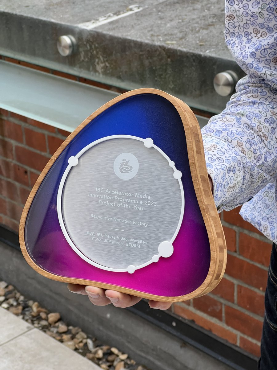 RuudNL's tweet image. Today in London we were awarded the Project of the Year Award for the Responsive Narrative Factory at the @IBCShow Accelerator!

@InfuseVideo worked together with @ezdrm, @BBCRD, @TheIET, Josh Berger, CuVo as one team. Honored and grateful for the great result and recognition!