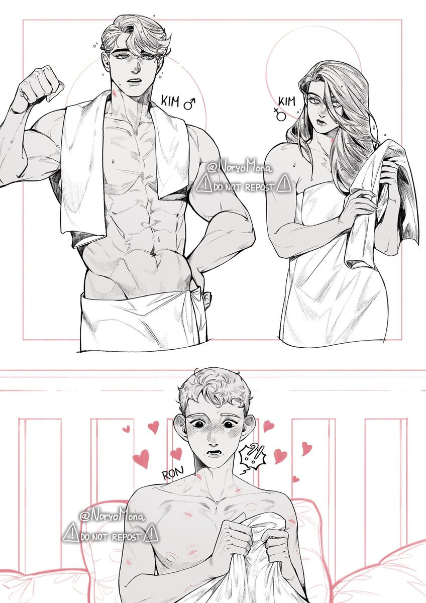 NoryoMona's tweet photo. -KP- 💛 Ron and his lovers 🧡(KIM male/female ver)🧡 https://t.co/udG87hDlnP