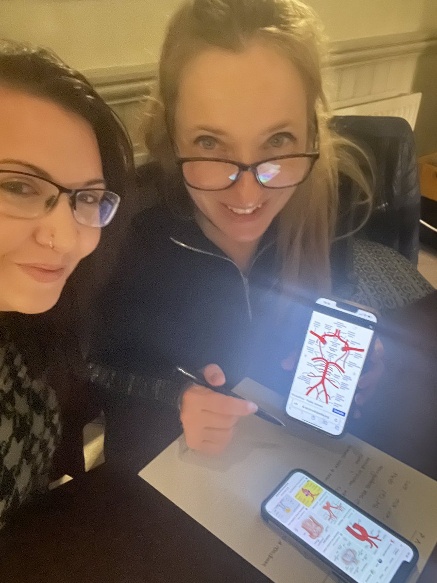 Our project manager <a href="/MCL_2209/">Melanie</a> &amp; Rachel from <a href="/Medtronic/">Medtronic</a> getting involved with the nurses CT training tonight - their knowledge will be tested <a href="/strokeindira/">Indira Natarajan</a>