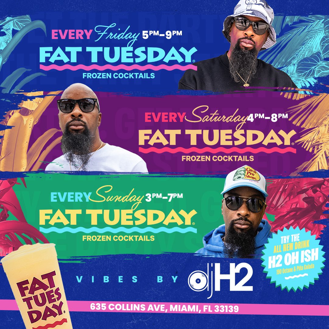 This weekend let’s have some fun… Pick a day and meet me at #FatTuesday on South Beach 🥤