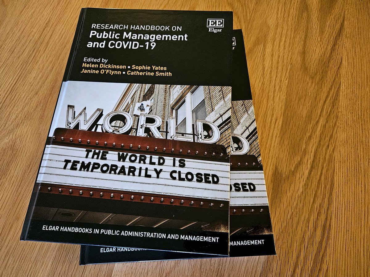🧵 Our Public Management and COVID-19 handbook is a physical object in the world, thanks to @drhdickinson @JanineOFlynn @educ84equity, a raft of wonderful authors, and the team at @ElgarPublishing doi.org/10.4337/978180… The introduction is open access: doi.org/10.4337/978180…
