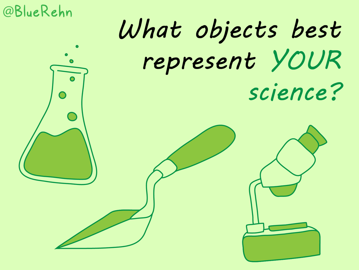 A handful of symbols are often used to show "science", but are relevant to just a few disciplines. I'd love your input for a collection of drawings I'm creating that cover more of the breadth of science!

So, what objects best represent YOUR area of science and the work you do?