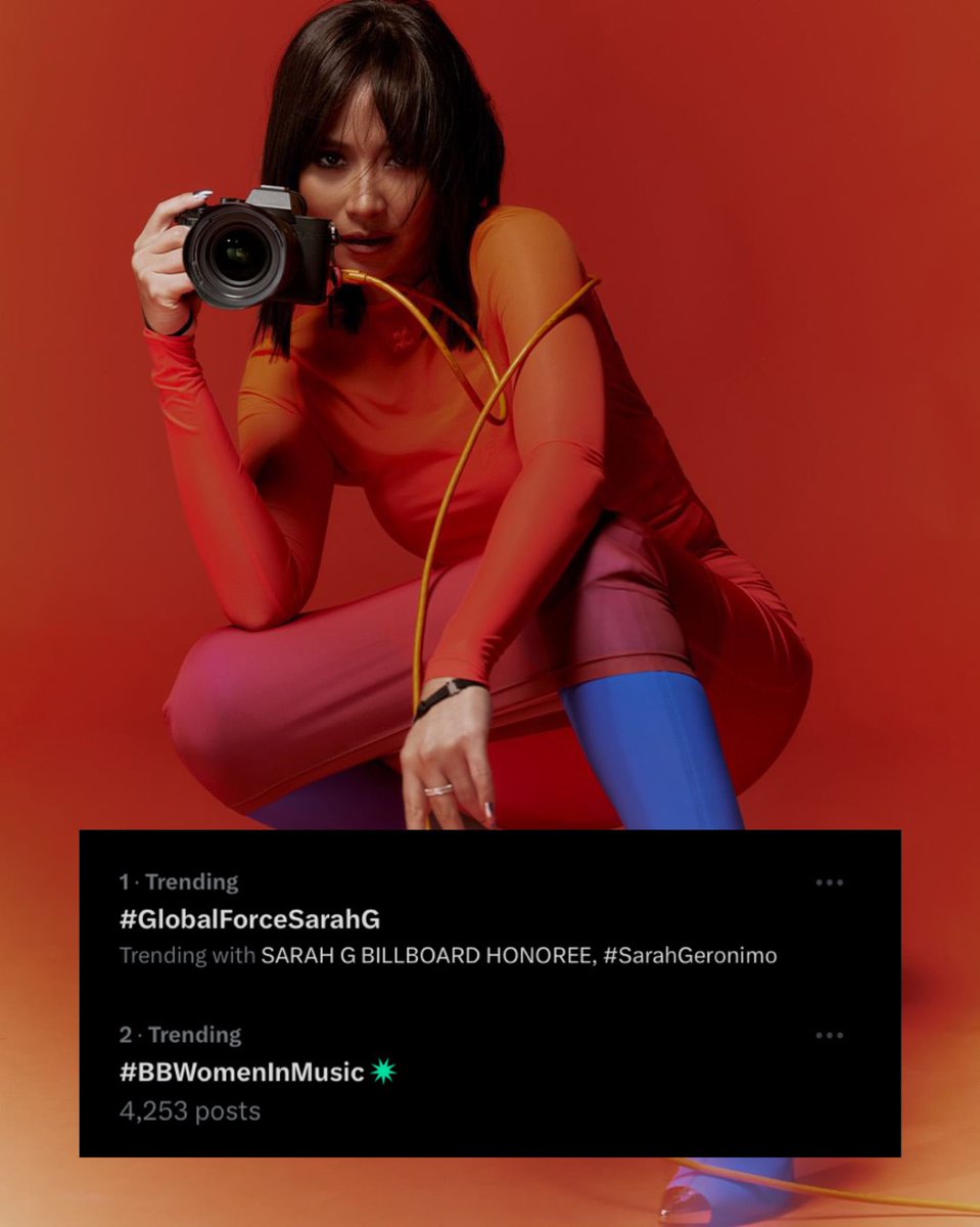 MerlionMatthew's tweet photo. Popster tayo, sympre reresibuhan natin agad agad itong quadruple trending topics natin.

SARAH G BILLBOARD HONOREE
#BBWomenInMusic       
#GlobalForceSarahG https://t.co/YcH4aofTcK