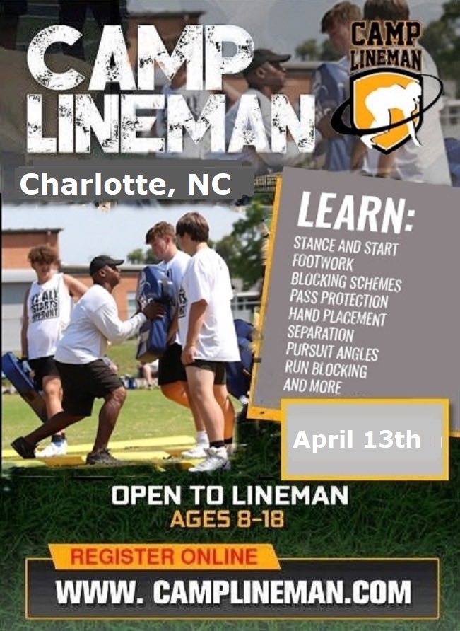 camplineman.com/camp-lineman-c… #queencity #Charlotte #ItAllStartsUpfront @UCNCFootball @BahakelSports