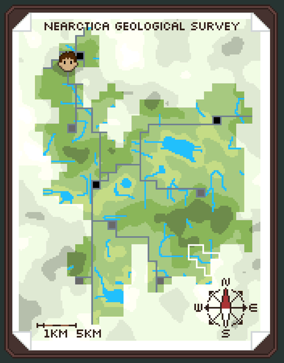 feathertrail's tweet photo. In addition to terrain, the overworld map is now procedurally generating some major and minor towns, highways, and classifying regions into national forests, wilderness areas etc. These will dictate the vibe in individual level areas!

#birdingRPG #GodotEngine #gamedev https://t.co/yLr4FJePQA