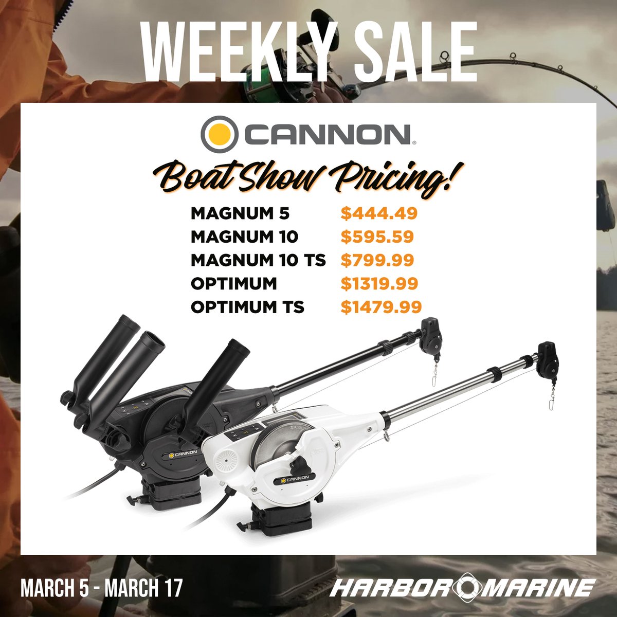 harbor_marine's tweet image. 🎣 Get ready to reel 'em in! 🚤 Our Cannon Downriggers sale is here!  Best prices on Magnum &amp;amp; Optimum series till March 17. Don't miss  out! #FishingGear #BoatingEssentials