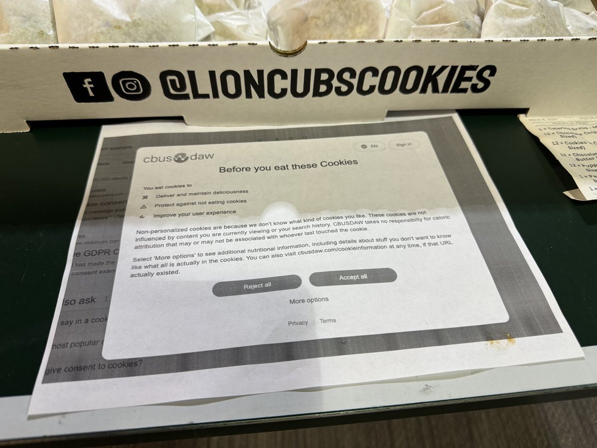 Tim Wilson (@tgwilson) on Twitter photo It’s a third party cookie <a href="/cbusdaw/">Columbus Data & Analytics Wednesdays</a> with <a href="/bbalderaz/">Bill Balderaz</a> . We…have cookies (with consent!) It’s a third party cookie <a href="/cbusdaw/">Columbus Data & Analytics Wednesdays</a> with <a href="/bbalderaz/">Bill Balderaz</a> . We…have cookies (with consent!)