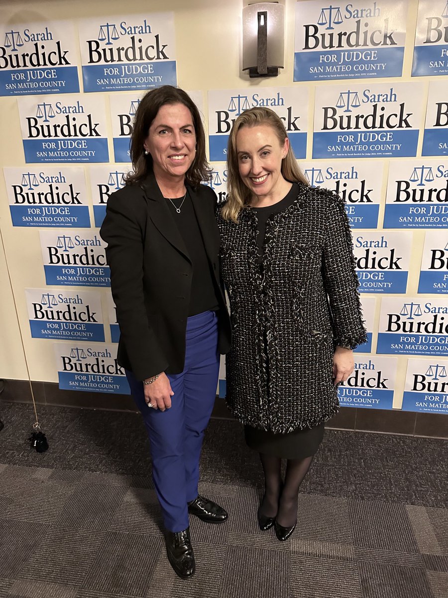 Congratulations to former court commissioner Sarah Burdick on her election as judge for the San Mateo County Superior Court!