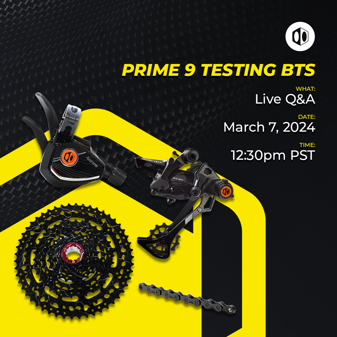 Join us live on Instagram at 12:30pm PST on Thursday for an exclusive BTS of our Prime 9 testing process👀🔥
.
.
.
#9isfine #boxmtb #mtbiking #mtbike #mountainbikelife #mountainbikers