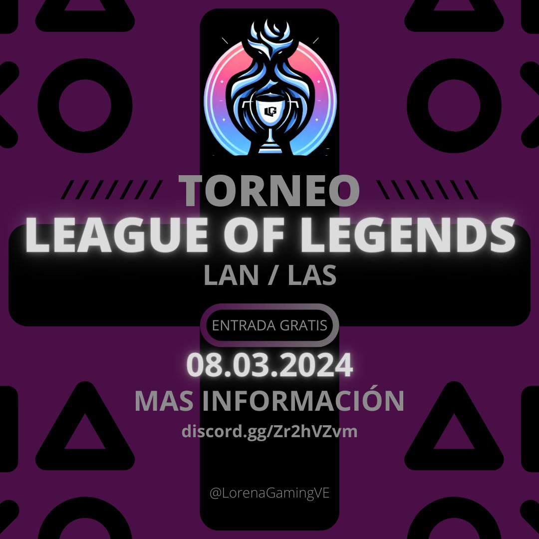 LorenaGamingVE's tweet photo. ¡Buenas noches, #invocador! ¿Estas listo para nuestro próximo #Torneo de #LeagueOfLegends para los servidores de #LAN y #LAS. Premios en #RiotPoints.

Únete a nuestro #Discord para mas información: https://t.co/hMF9V269T1 https://t.co/JhRz4DQENd