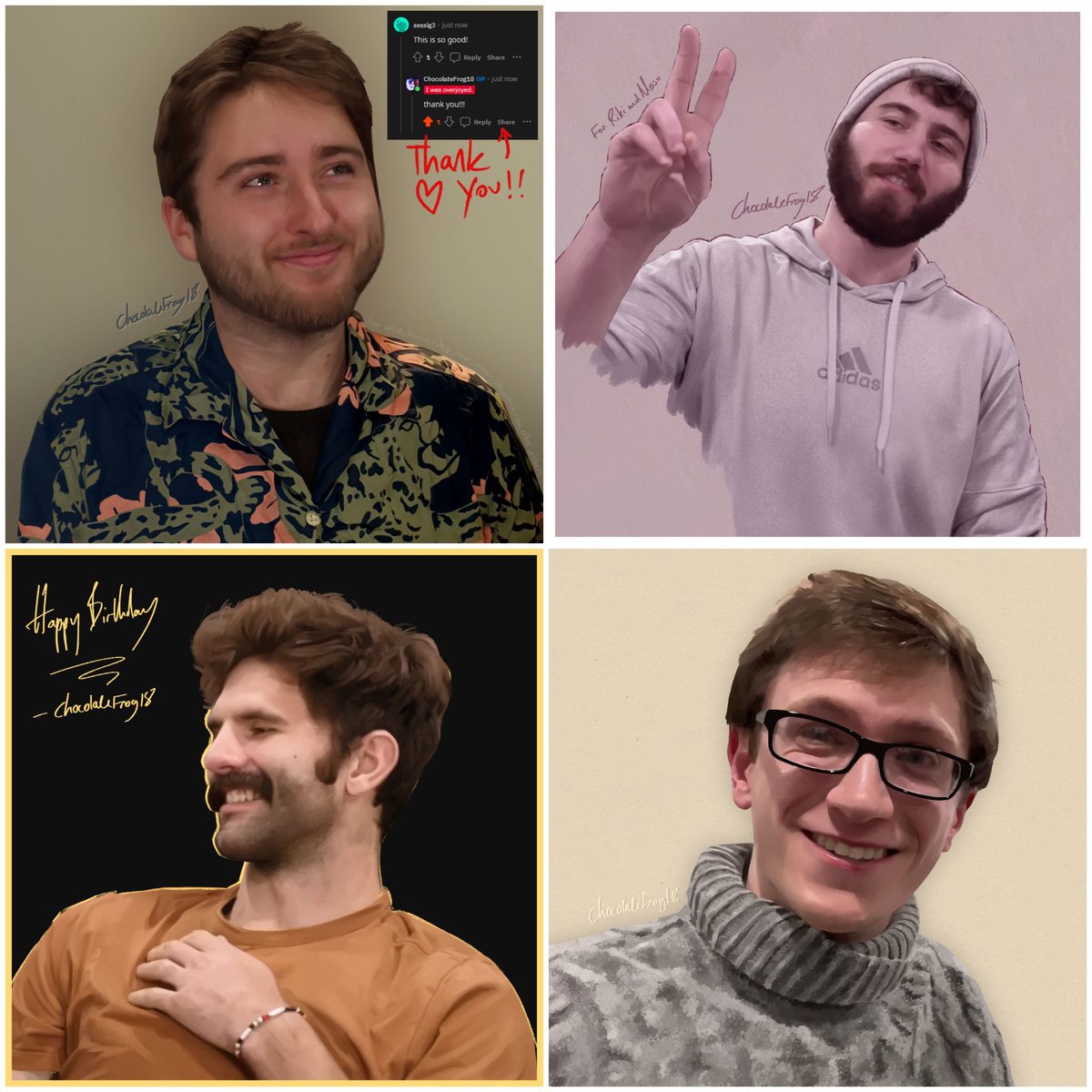 ChocolateFrog18's tweet photo. @ScottTheWoz HI! I do art! I do both realism and some more doodley stuff if you prefer that. I've been making plenty of fanart the past few years: https://t.co/RSV65bDwQp