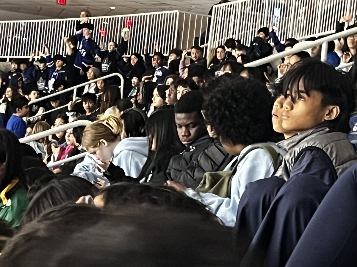 RLeehing's tweet photo. @TCDSBHOLYSPIRIT 
Great day out with my students at the Marlies vs Belleville game. Marlies won 3-2, which we didn’t get to see. We had to leave with 9m to go, which in hockey time can mean 15-20m. The important thing was that the kids had fun and learned some hockey terminology. https://t.co/ilxoPmiNII