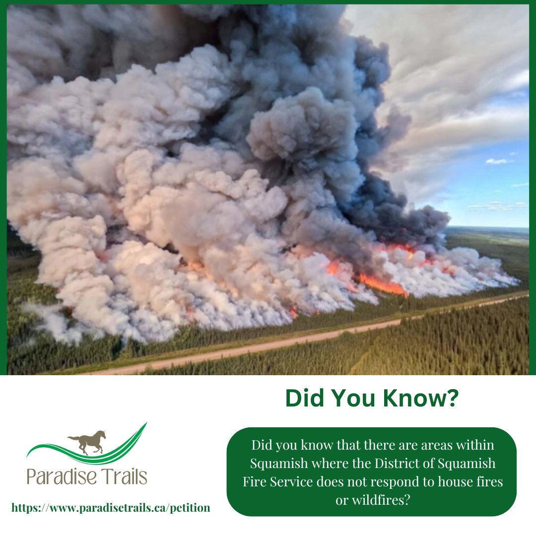 Did you know that certain areas within Squamish remain vulnerable to house fires and wildfires due to limited fire service coverage? It’s a sobering reality—one that demands urgent attention. 

Read more:

paradisetrails.ca/updates/fire-s…