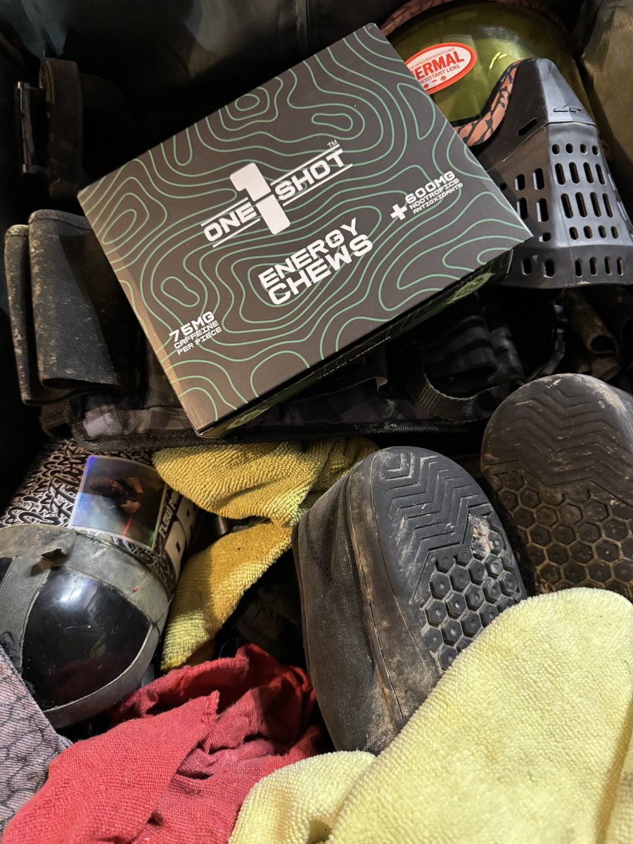 NCarney_14's tweet photo. I think I have enough @1shotenergy x @ghostsoftabor chews to last the event lol
Catch me at @NxlPaintball #Vegas if you want to try one.
#1shotenergy #paintball #ProFlex #MWSaints #energy https://t.co/8o0VFHfvFo