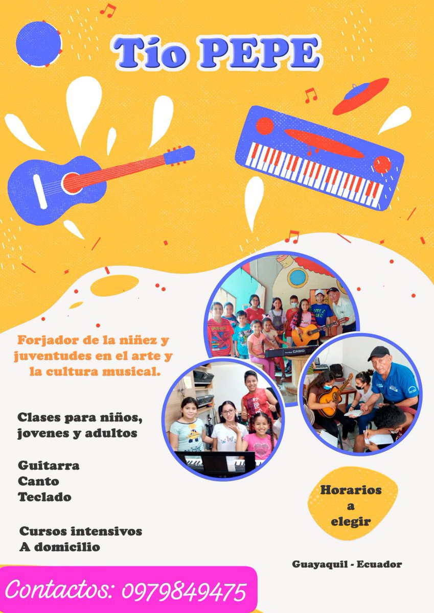 Chef_Ruata2020's tweet photo. Vacacional La Casa del Árbol 🌳 Urdesa central. 
Inscripciones abiertas!
Clases de Guitarra 🎸 Teclado 🎹 
#vacaciones #vacacionales
#guitarra #piano #teclado https://t.co/JTWpn0LbZT