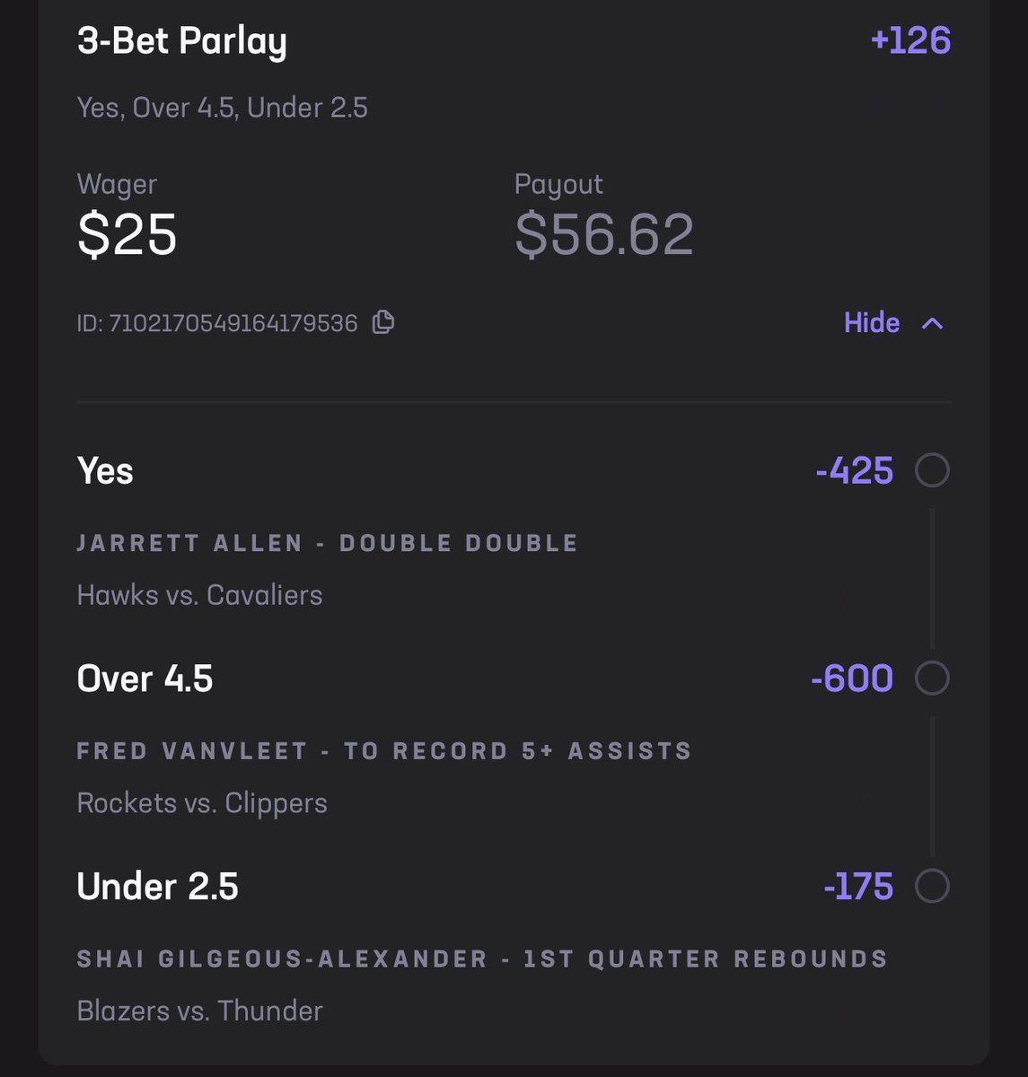 PotdPrizepicks's tweet photo. 🪜DAY 1 HardRock Ladder Challenge🪜

LIKE if you are Tailing❤️‍🔥

Day 1 $25–>$75❤️‍🔥
Day 2 $50–>$150
Day 3 $100–>$300
Day 4 $200–>$600
Day 5 $400–>$1200
Day 6 $800–>$2400

#GoblinPicks #X #PrizePicks #GamblingX https://t.co/agjlTYvCzU