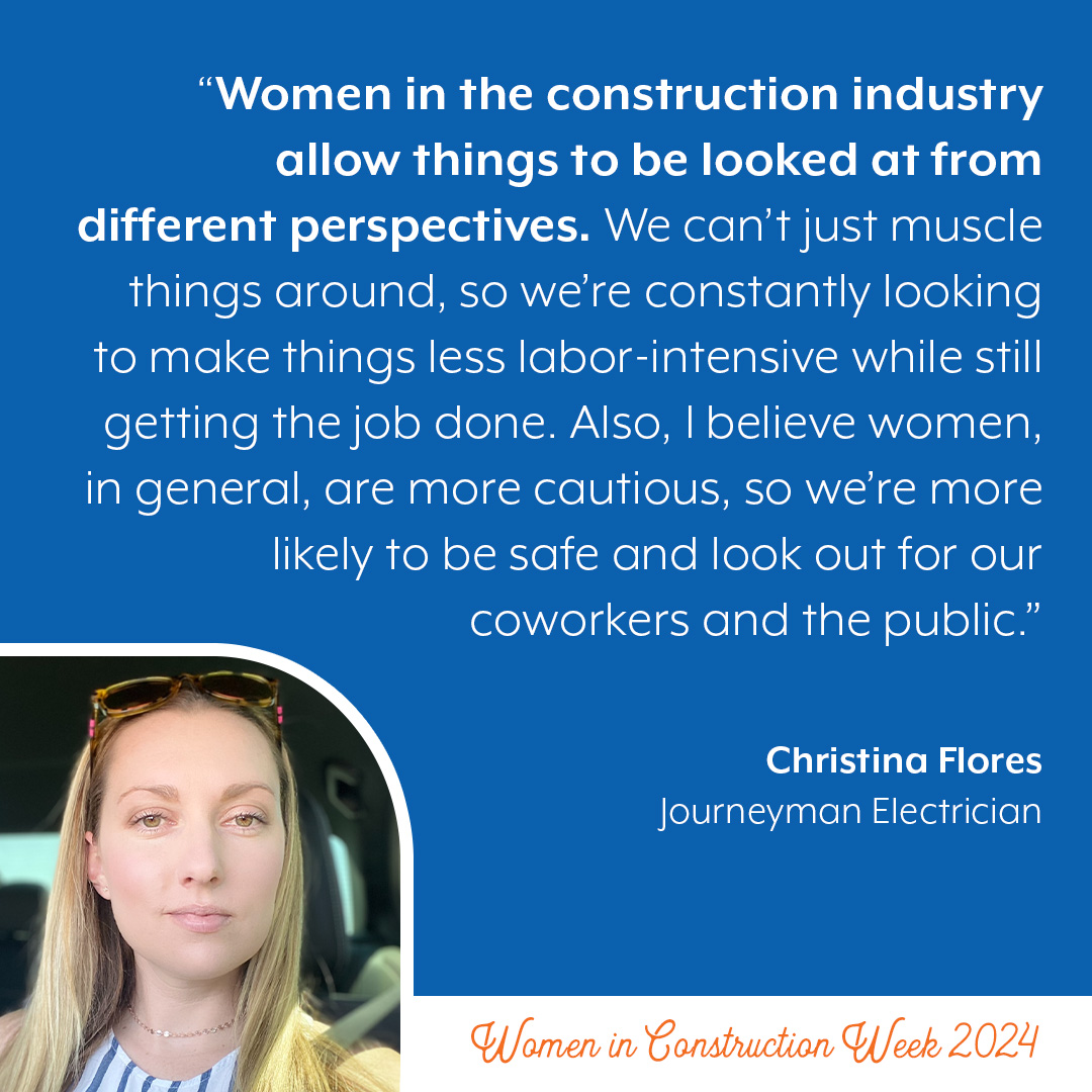 As #WICWeek continues, meet Christina Flores, one of CSI's powerhouse Journeyman Electricians! Christina took a moment from her day in the field to highlight the importance of women in construction. Check out what she had to say.
#womeninconstruction #womeninconstructionweek2024