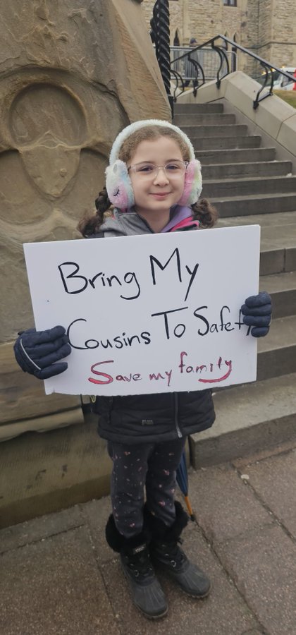 Nine-year-old Erin wants to save her relatives in Gaza from starvation and bombing. She spoke at rallies, handed out leaflets to MPs and held vigils for hours in the cold in Ottawa.