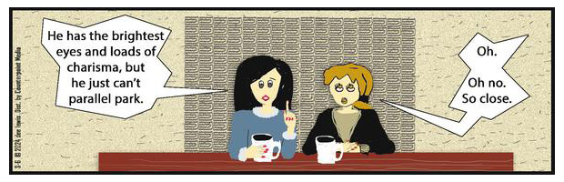 So close. Cartoons - The Daily Dee #dating #charisma #parking #eyes  dailydee.com/2024/03/06/355… via <a href="/ReplyAllComic/">Reply All</a>
