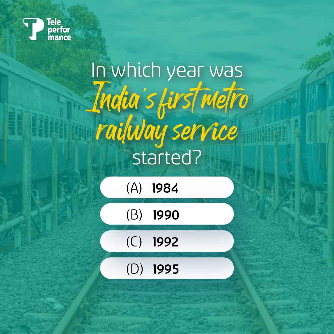 Metro railway services have truly transformed the way people commute today. When do you think it was launched in India? #TPIndia #Question #GuessTheYear #Metro