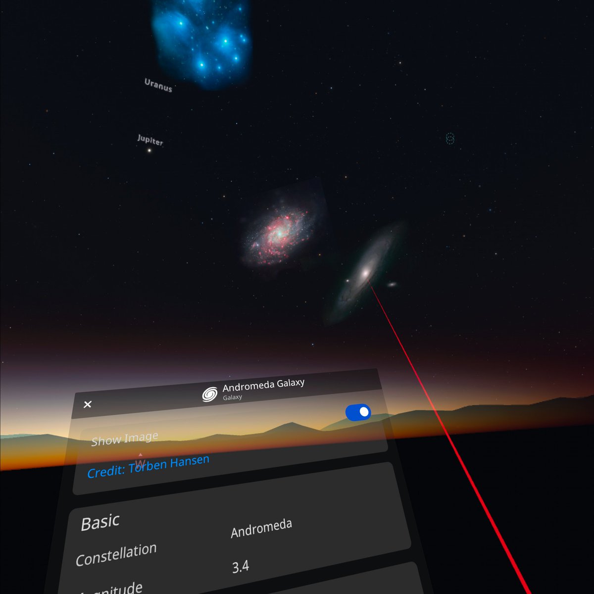 Experimenting with adding enlarged nebulae images in their correct positions in the sky for Stellarium VR.