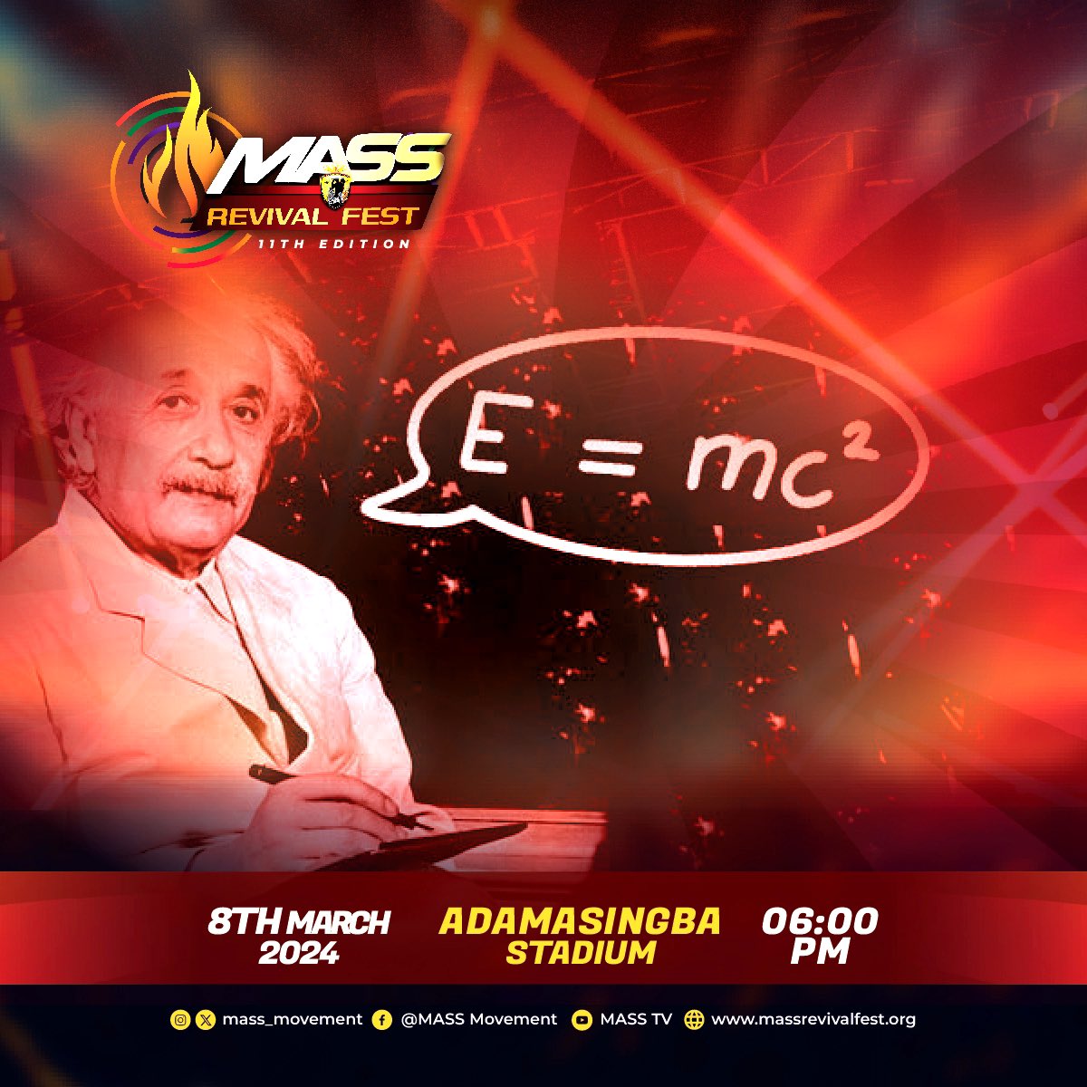 TOLUccI's tweet image. ALBERT EINSTEIN was Wrong!

The Equation of Light is not E=MC^2

Come and find out - The Biblical Equation of Light beyond Mathematics &amp;amp; Physics!

#MASSREVIVALFEST 

Friday, 8th March, 2024

Adamasingba Stadium - Ibadan.

✅WorshipFEST ✅PrayerFEST ✅WordFEST ✅PraiseFEST