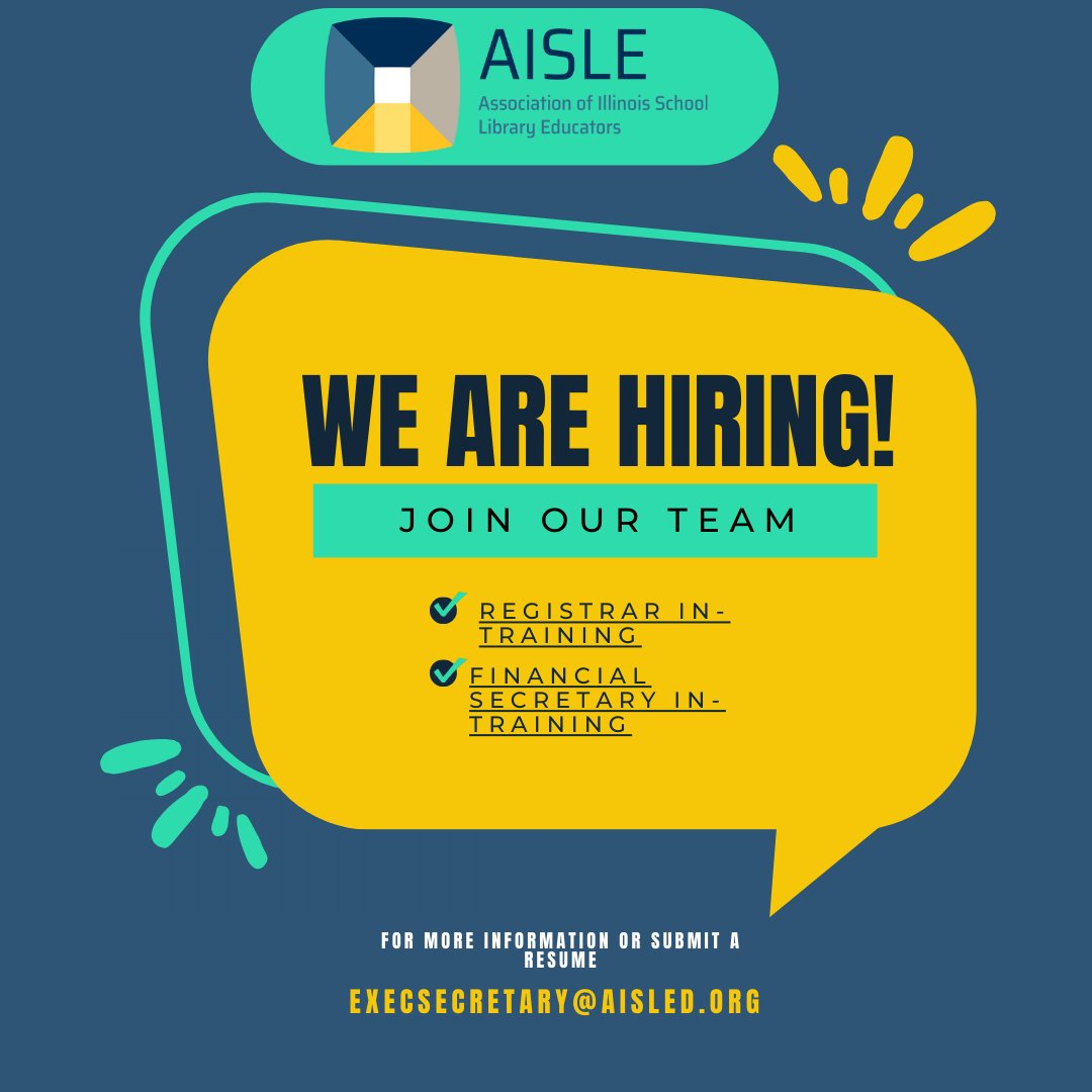 AISLE is hiring a Registrar In-Training and a Financial Secretary In-Training. We are seeking high organized and detail- oriented individuals for these roles. Please see the links for job description information or visit aisled.org.