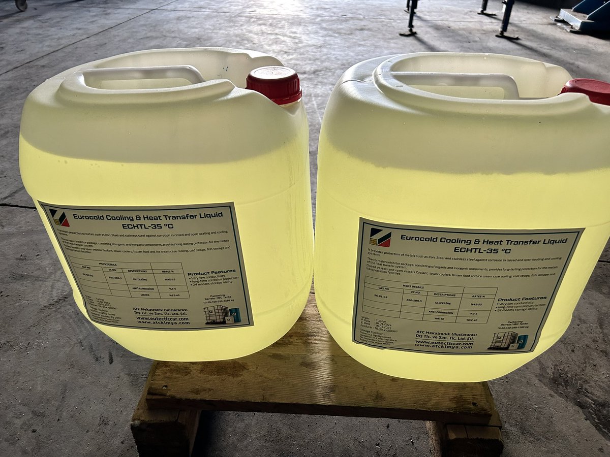 atcint's tweet image. Eurocold soğutma sıvıları, eksi dereceler için kullanılır. Eutectic fluids for minus temprature. #eutecticliquid #eutectic #eutecticfluids
