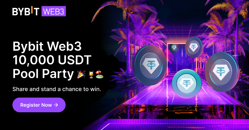 Bybit_Official's tweet photo. Feeling bullish with $BTC surfing near its all-time high?

🌊 #BybitWeb3 10,000 $USDT Pool Party awaits YOU!
😎 Invite 3️⃣ friends to plunge into the fun and win up to 1000 #USDT!

Click Register Now to Join!

🏖️🥳 #BybitWeb3 #BybitWeb3PoolParty