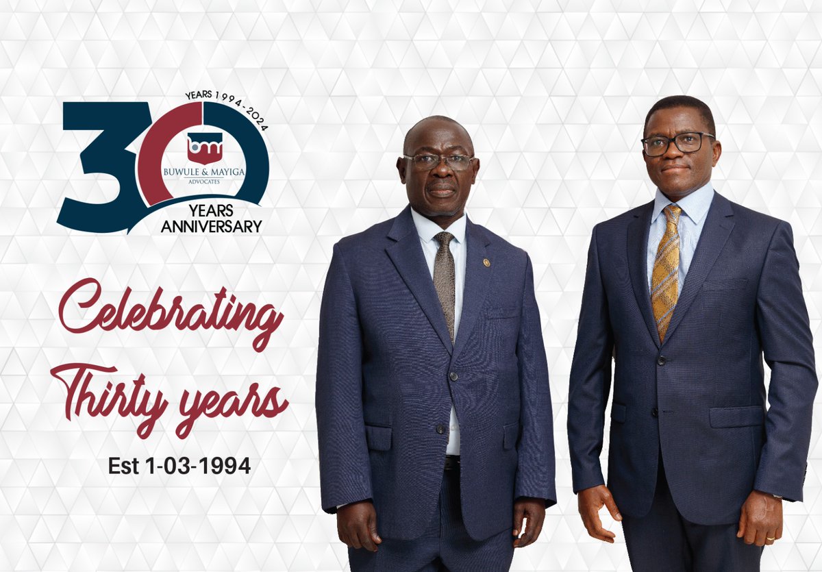 30 years of friendship and professionalism. Congratulations Peter and thank you. A lot of thanks to our great team, the Partners and colleagues of Buwule & Mayiga Advocates, past and present for making this possible. To our esteemed clients, we love you. Thank you for the trust.