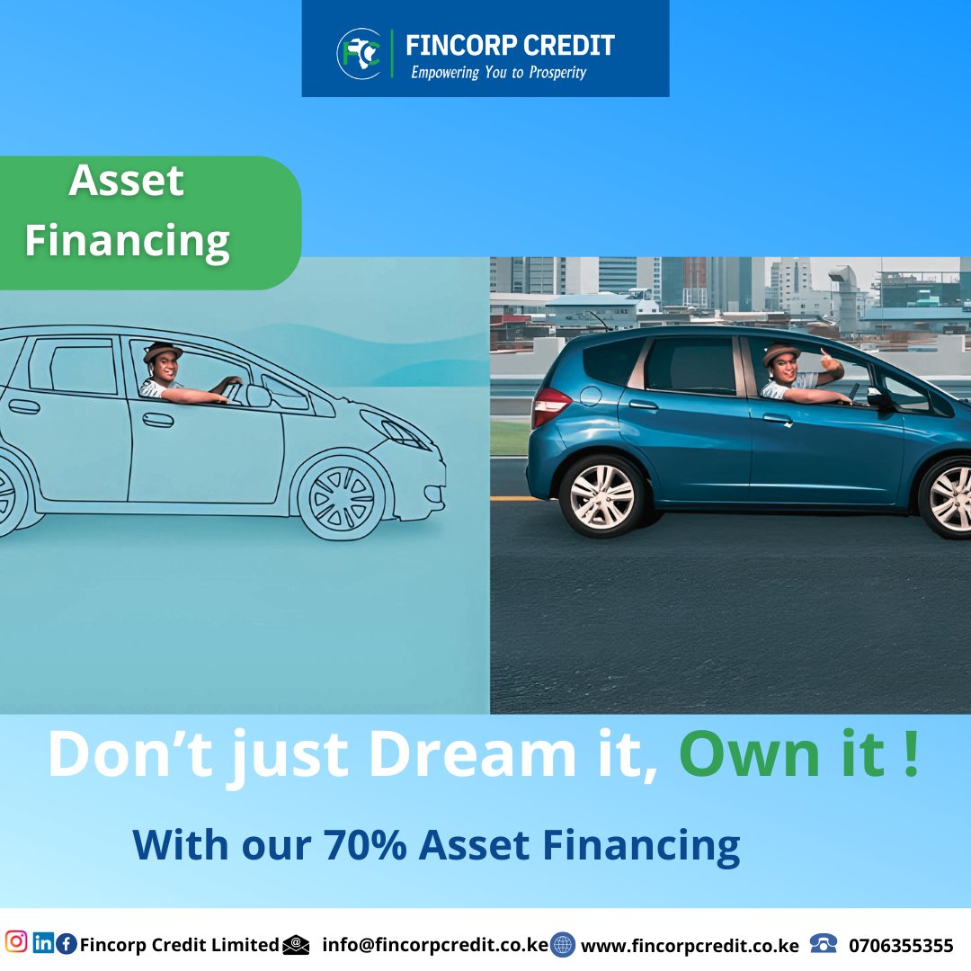 Don't just dream it, Own it!
With our 70% Asset financing let's help you make that dream come true
#assetfinance
#fincorpcredit