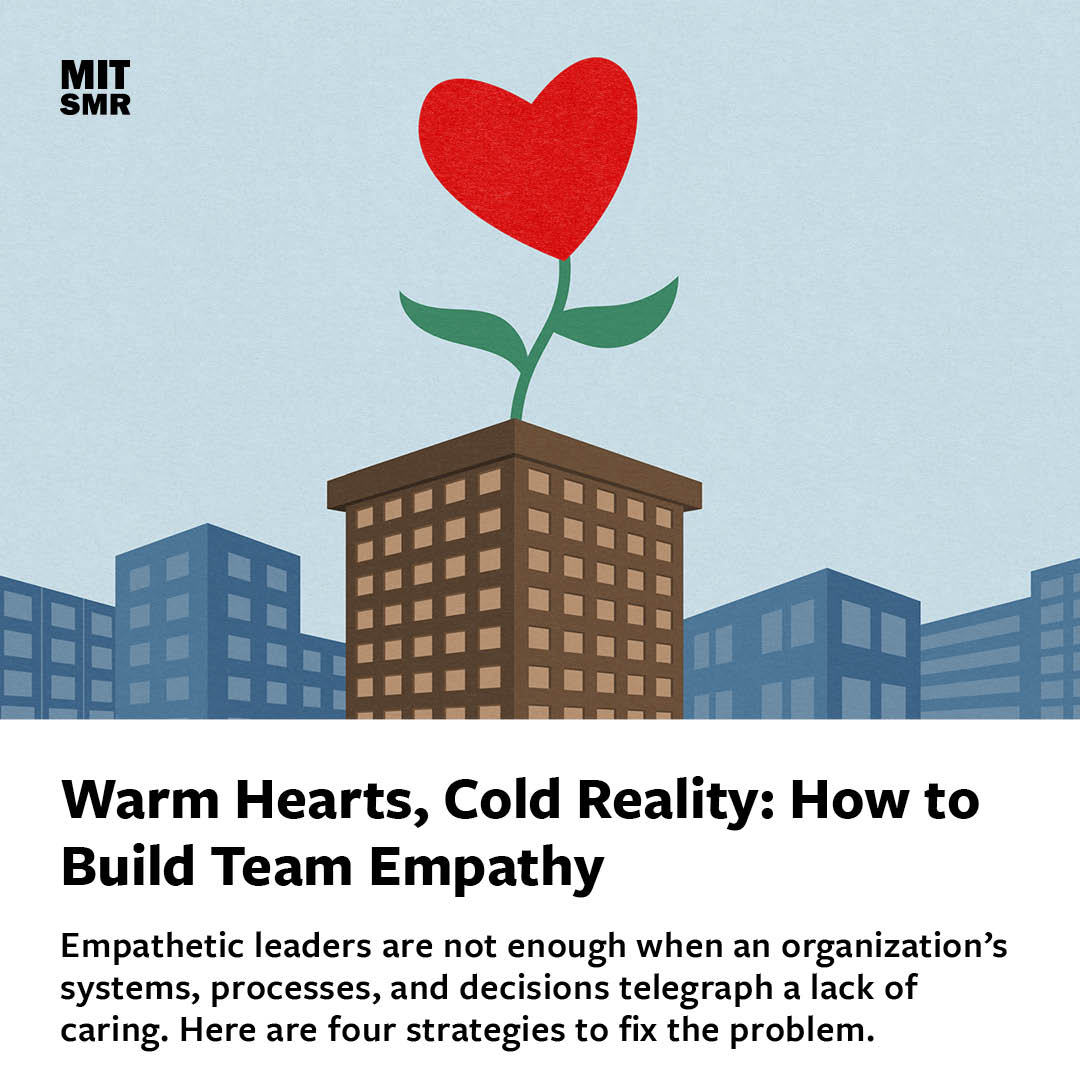 MIT Sloan Management Review (@mitsmr) on Twitter photo How to build team empathy:
- Use employee personas to gut-check decisions.
- Assign leaders to own key pieces of the employee experience.
- Fix zombie processes that feel rude.
Learn more: mitsmr.com/49K9IhT <a href="/meswift/">Melissa Swift</a> How to build team empathy:
- Use employee personas to gut-check decisions.
- Assign leaders to own key pieces of the employee experience.
- Fix zombie processes that feel rude.
Learn more: mitsmr.com/49K9IhT <a href="/meswift/">Melissa Swift</a>