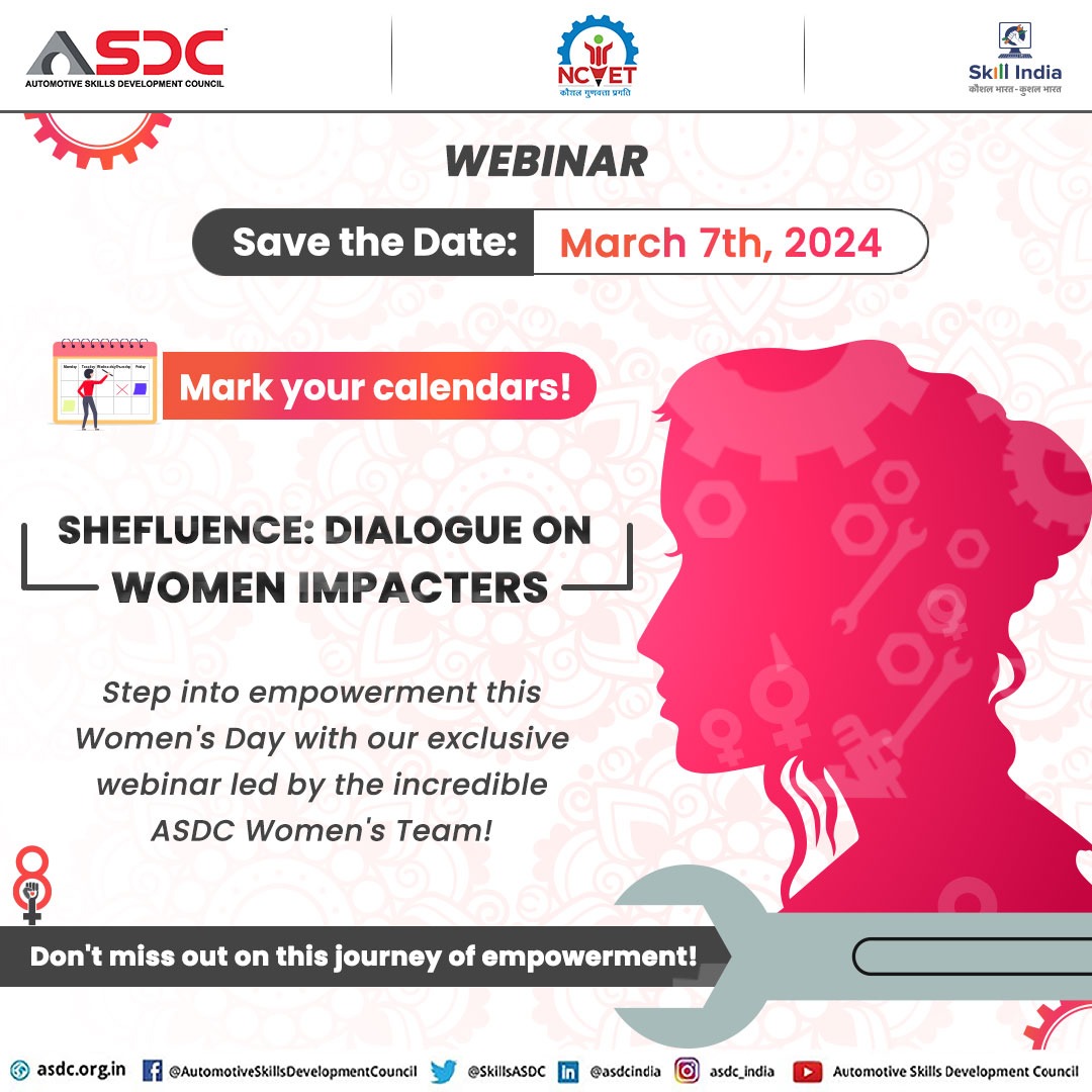 SkillsASDC's tweet photo. Celebrate International Women's Day with 'SheFluence: Dialogue on Women Impacters' – an empowering webinar fostering gender equality. Stay tuned for updates on this inspiring celebration of women's achievements.
#WomensDay #GenderEquality #SheFluence #EmpowerWomen #InclusionNow https://t.co/0Zp6WOUBhh